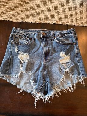 Kendall & Kylie Distressed Light Blue Denim Shorts